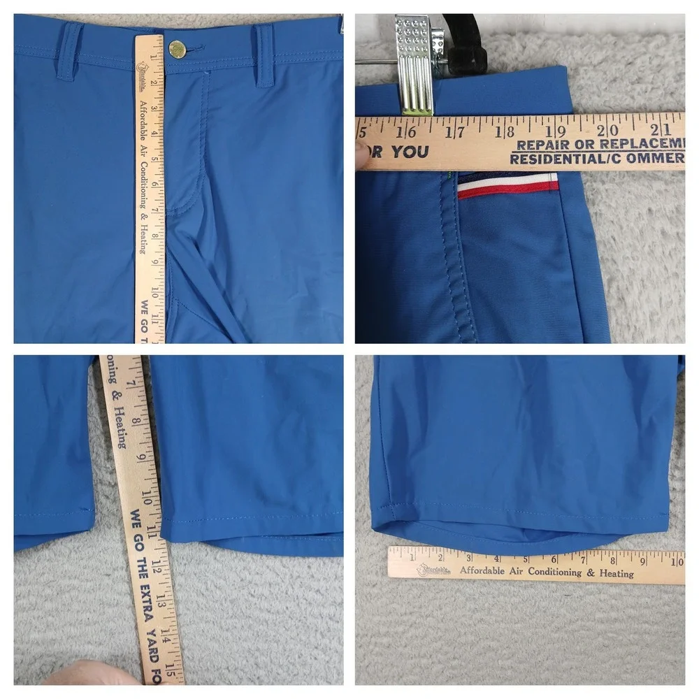Alberto Golf Shorts Tech‎ Stretch Water Repellent Blue Men Size 36 EUC